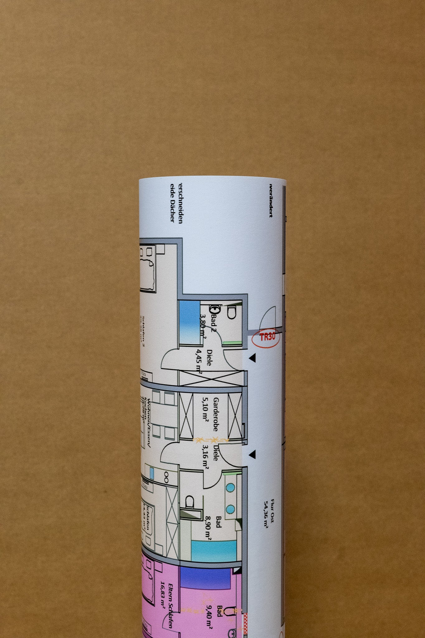 CAD-Plots farbig gerollt